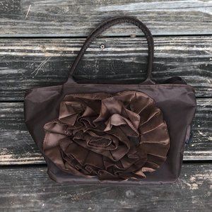 SOLD—Murval Flower Rosette Small Tote Handbag Purse
